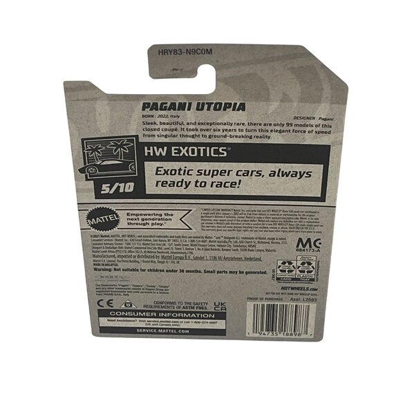 Hot Wheels 2024 Pagani Utopia Silver HW Exotics 1:64 Diecast New Model - Picture 6 of 6